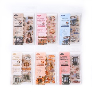 Autocollant PET quadruple série Freedom Girl Coffee Sauce Tomate, style rétro européen, décoration collage, 6 motifs - Product Image 5