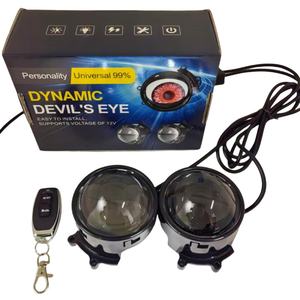 AUTO IDEAL Lentille de projecteur LED dynamique de 3,0 pouces, yeux de démon, nouveau style, télécommande, kits de rétrofit 12V, accessoires d'éclairage automobile - Product Image 1