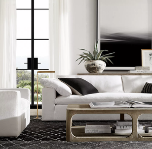 <span class=keywords><strong>Canapé</strong></span> RH Cloud en lin blanc de style moderne et luxueux personnalisé par Rhoohill pour salon, <span class=keywords><strong>canapé</strong></span> d'intérieur 3 <span class=keywords><strong>places</strong></span>, meubles de salon - Product Image 1