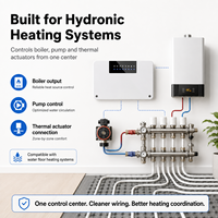 Controlador Central Inalámbrico/Alámbrico de 5/8 Zonas para Calefacción por Suelo Radiante, Termostato para Sistema Hidrónico