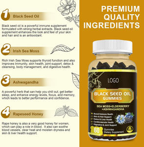 Chất lượng cao Kẽm Vitamin C Ashwagandha gừng chiết xuất ép lạnh Gummies dầu hạt đen Gummies cho hỗ trợ miễn dịch - Product Image 3