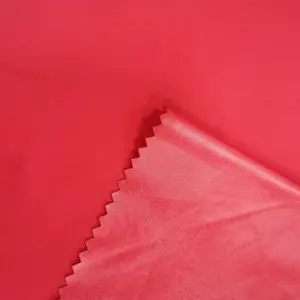 10D nylon taffeta fabric PU membrane coated red color water proof fabric nylon taffeta fabric for down jacket