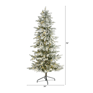 6,5 pieds. <span class=keywords><strong>Sapin</strong></span> de Noël <span class=keywords><strong>artificiel</strong></span> en <span class=keywords><strong>sapin</strong></span> de Nova Scotia floqué, fin et élégant, avec 300 lumières LED blanc chaud et 699 branches pliables - Product Image 3