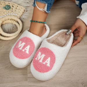 Cadeau Fête des Mères MAMA – Chaussons Chauds à Bout Ouvert pour Maman, Doux et Confortables <span class=keywords><strong>en</strong></span> Peluche pour la Maison et la <span class=keywords><strong>Grossesse</strong></span> - Product Image 1