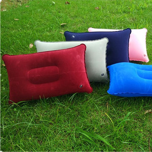 Inflatable <b>Pillow</b> Rectangular 34.5x22cm Soft Flocking Outdoor Camping Travel Portable U-<b>Shaped</b> <b>Pillow</b> - Product Image 1