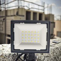 Projecteur LED extérieur haute luminosité SUNLE 10W en aluminium pour jardin et stade, étanche IP65, blanc chaud, réfléchissant, angle de faisceau de 120°