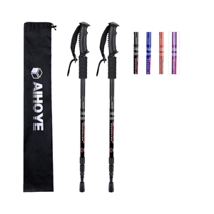 Bâtons de Trekking Alpenstock personnalisés en usine 6061 en alliage d'aluminium bâtons de randonnée de <span class=keywords><strong>marche</strong></span> <span class=keywords><strong>nordique</strong></span> caoutchouc de canne d'escalade réglable - Product Image 4