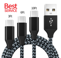 Kabel Pengisian Daya Cepat USB Type C 1M 2M 3M untuk Ponsel Android, Sinkronisasi Data, Pengisian Cepat 3.0, Transmisi Stabil, Promo Panas