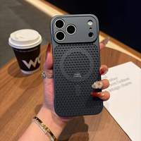 Étui de téléphone portable ultra fin respirant en nid d'abeille avec protection de l'appareil photo pour iPhone 16 Pro Max X Xr Xs Max 11 12 Pro