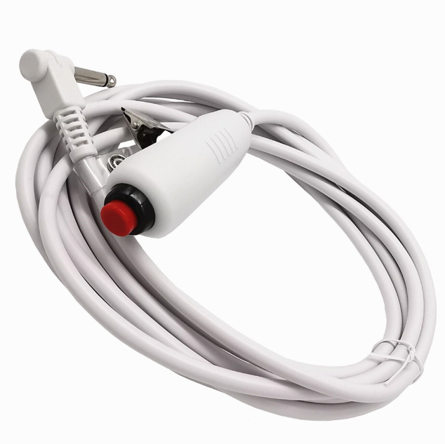 DKM Patient Pager Push Button Cable 6.35 Emergency SOS with Clip Stereo Plug Call Button for Public Places