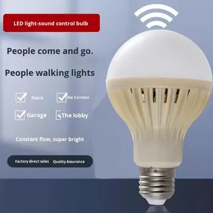 Tiết kiệm năng lượng <span class=keywords><strong>LED</strong></span> bóng đèn thông minh hoàn toàn tự động điều khiển bằng giọng nói <span class=keywords><strong>c</strong></span>ảm biến ánh sáng cho hành lang nhà để xe hành lang - Product Image 1