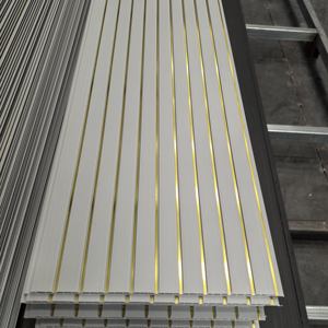 Panneau mural en PVC à ligne dorée, <span class=keywords><strong>prix</strong></span> d'usine, panneau en PVC cannelé pour le marché indien - Product Image 3