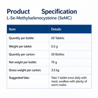Complément Alimentaire en Comprimés de L-Sélénométhylcystéine OEM – Soutient un Métabolisme Sain, Antioxydants Naturels, Sans Gluten, Sélénium