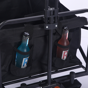 Chariot de camping pliable et portable, chariot utilitaire robuste à quatre roues, chariot de plage, de pique-nique et de courses pliable, en toile et acier - Product Image 5