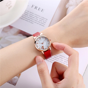 นาฬิกาข้อมือแฟชั่นผู้หญิง ดีไซน์ใหม่ หน้าปัดทรงกลม ลายการ์ตูนแมวน่ารัก สไตล์เน็ตไอดอล เรืองแสง นาฬิกาควอตซ์สำหรับนักเรียน นาฬิกาข้อมือผู้หญิง - Product Image 4