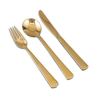 Juego de cubiertos dorados con espejo de latón macizo Juego de cubiertos Latón puro - Product Image 1