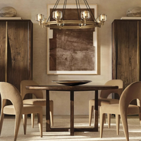 Meubles de restaurant en bois massif simple et moderne table ronde salle à manger Villa hôtel usine peut être personnalisé