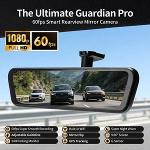 Grand angle 9-36v IPS écran tactile full hd double lentille voiture boîte noire dvr voiture rétroviseur - Product Image 2