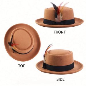 Chapeau de cérémonie pour femme en mélange de laine de haute qualité, à large bord, pour soirées et événements formels, toutes saisons, vente en gros - Product Image 3