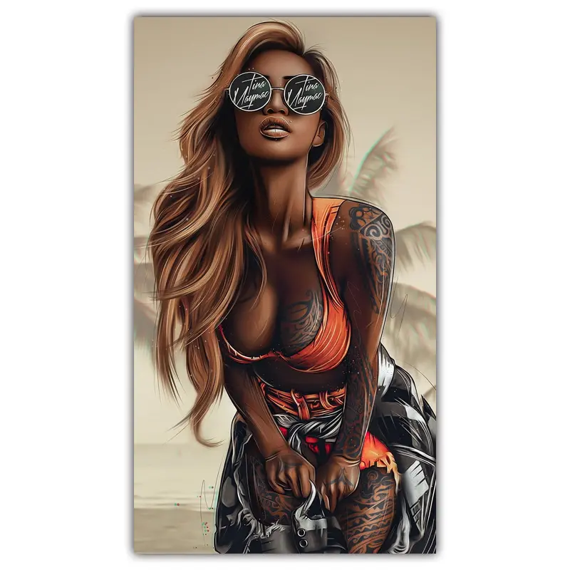 Peinture à l'huile sur toile, femme noire, Sexy africaine nue, affiches et imprimés, tableau d'art mural pour le salon, Art