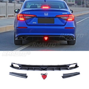 Diffuseur de pare-chocs arrière de voiture, spoiler noir brillant, accessoires de voiture pour Honda Civic berline 11e génération 2022, protection de pare-chocs, kit carrosserie - Product Image 1