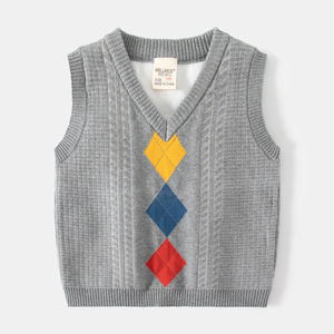 Automne nouveau pull à <span class=keywords><strong>col</strong></span> en <span class=keywords><strong>v</strong></span> à la mode pour enfants <span class=keywords><strong>gilet</strong></span> décontracté <span class=keywords><strong>gilet</strong></span> monochrome pour garçon à la mode - Product Image 5
