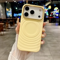 Coque de téléphone magnétique en silicone ondulé 3D Macaron mignon, style Ins, compatible avec la charge sans fil, anti-traces de doigts pour iPhone 17 Pro Max/Air
