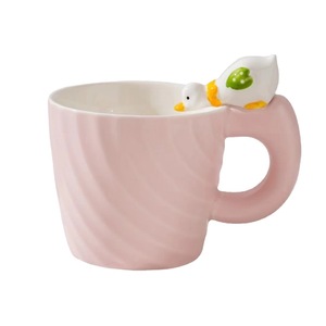 Sáng Tạo dễ thương vịt nhỏ uống cốc đẹp trai đơn giản vẽ tay gốm màu rắn nhà ăn sáng cốc quà Tặng máy rửa chén - Product Image 5