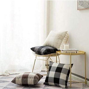 Fodere per cuscini decorativi a quadri stile rustico bianco e nero 18x18 pollici, motivo Buffalo Check Plaid - Product Image 4