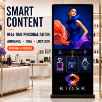 Kiosco Humano Digital Interactivo con IA de 55 Pulgadas con Pantalla Táctil, Cámara y Asistente Multilingüe para Recepción Virtual y Orientación