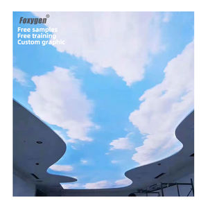 FOXYGEN Film de plafond extensible en PVC translucide pour décoration de plafond, design ciel nuage imprimé UV, largeur 1,5-5 m, pour salle, piscine - Product Image 1