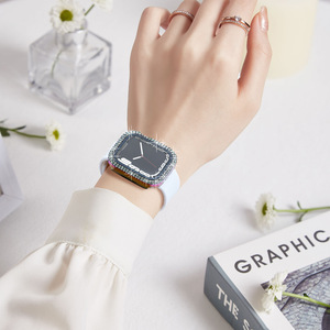 Boîtier pare-chocs de luxe pour montre <span class=keywords><strong>Apple</strong></span> <span class=keywords><strong>Watch</strong></span>, pour Iwatch <span class=keywords><strong>série</strong></span> <span class=keywords><strong>7</strong></span>, 41MM, 45MM, avec protecteur d'écran en verre trempé, pour femmes - Product Image 4