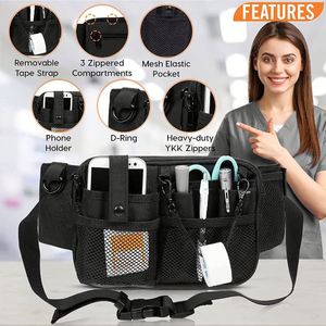 Sac banane infirmier avec fermetures éclair YKK, sac de taille médical multi-poches avec support pour téléphone et sangle adhésive pour infirmières, médecins - Product Image 3