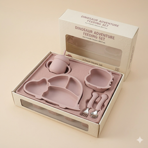 Juego de Alimentación para Bebés de Silicona de Grado Alimenticio, Libre de BPA, Plato de Succión Antideslizante y Vaso para Beber - Product Image 1