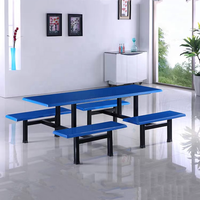 Mobilier de salle à manger léger de luxe en fibre de verre 4 places Table de cantine scolaire Restauration rapide Table et chaises de restaurant Base de table