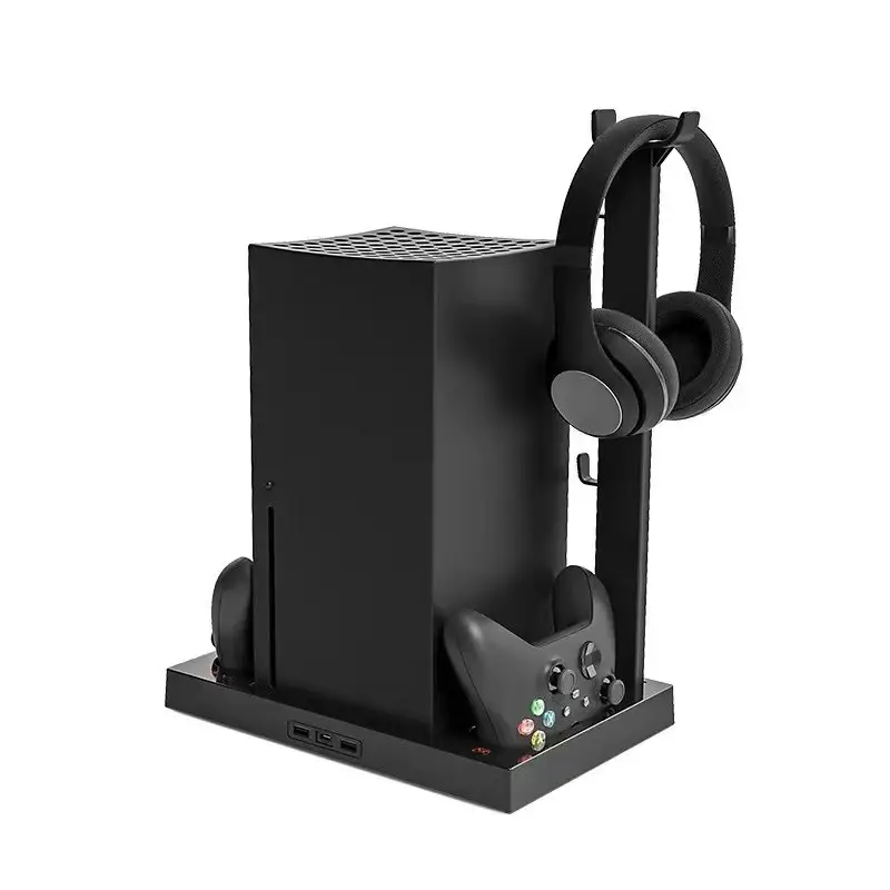 IPLAY 4 in 1 USB Vertical Stand Station Holder Cooling Fan mit Dual Controller Charger und Disc Holder für Xbox Series X
