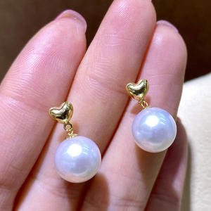 Accessoires en perles DIY 2021, argent S925, support vide, boucles d'oreilles simples avec perles rondes de 8 à 12 mm - Product Image 3