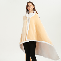 Ponchos à capuche vêtements chauds femme Sherpa poncho d'hiver pour femmes jeter couverture douce flanelle Sherpa dames