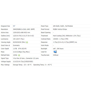 LC550EG4-SKM1 <span class=keywords><strong>LG</strong></span> <span class=keywords><strong>55</strong></span> pollici sostituzione schermo TV 4K UHD display LCD ad alta luminosità pannello Open Cell 3840x2160 - Product Image 6