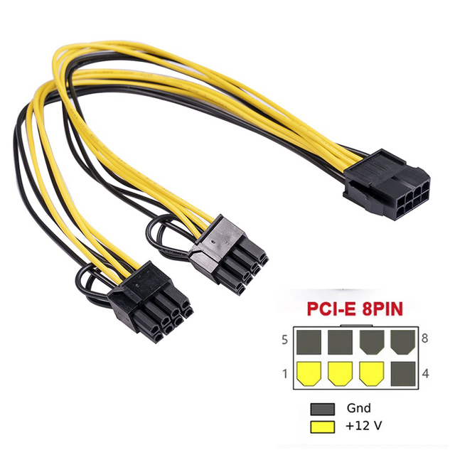 8 Pin GPU Female to PCI-E 8 Pin Male Graphics Card Power Extension Cable (GPU to GPU) Adapter for NVIDIA Tesla K80 M60