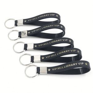 Porte-clés en silicone gaufré et coloré, bracelet souple en caoutchouc avec logo personnalisé, étanche - Product Image 1