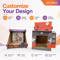 Grande Maison pour Chat Personnalisée Imprimée, Luxe Moderne, Écologique, pour Halloween, Griffoir en Carton Pliable, Emballage Carton, Marque pour Animaux de Compagnie