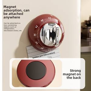 Minuteur mécanique magnétique avec compte à rebours maximal de 60 minutes pour une utilisation en cuisine, matériau plastique, bureau, réfrigérateur - Product Image 5