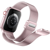 Jam Tangan Mewah Tali Milanese Loop Baja Anti Karat Emas Bernapas dengan Kancing Magnetik Seri Ultra 2 38-49mm Cina