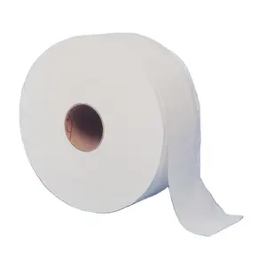 Virgin White Pure-pulp Jumbo Roll Tissue Paper with Embossment 100% Virgin Wood Pulp 2ply 300 Meters Toilet Tissue Paper Bulk