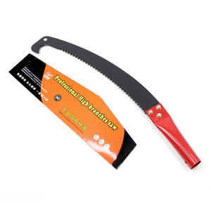 Sierra profesional para ramas altas de 16 pulgadas con hoja curva y mango rojo para poda de árboles frutales y uso en jardinería - Product Image 1