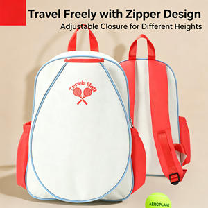Sac à dos pour balles de tennis, blanc, rouge, bleu, fermeture éclair, résistant à l'eau, sac de sport, capacité 30-40L - Product Image 5