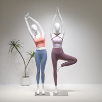 Maniquí de Fibra de Vidrio Femenino de Cuerpo Completo Sentado con Cabeza para Exhibición de Ropa Interior, Soporte de Exhibición, Modelo para Yoga y Pilates