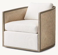 DIXON nouveauté meubles de maison Style américain confort loisirs Dixon fauteuil en rotin chaise de salle à manger avec coussin doux