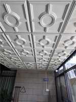 Azulejos de techo modernos de PVC 3D, 50x50cm, paneles de pared cuadrados impermeables, revestimiento geométrico para techos artísticos